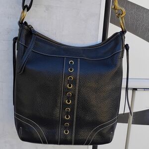 Coach Chelsea Laced Duffle Pebbled Leather Shoulder Bag Vintage